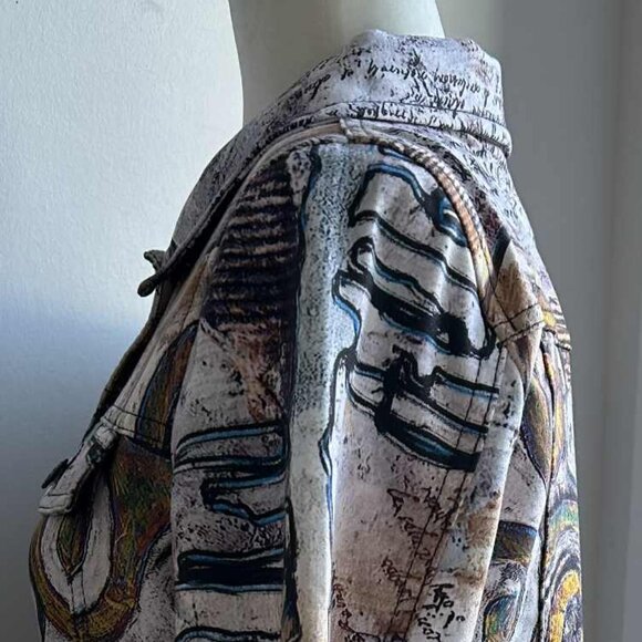 Dolcezza Simply Art Multicolor Abstract-Print Soft Stretch Jacket – US S - Picture 3 of 13